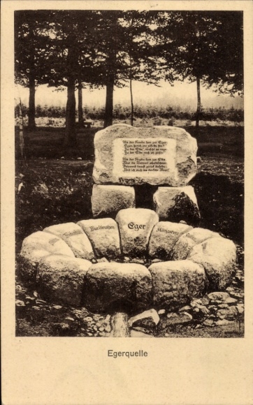 Postcard Weißenstadt in the Fichtelgebirge, Egerquelle