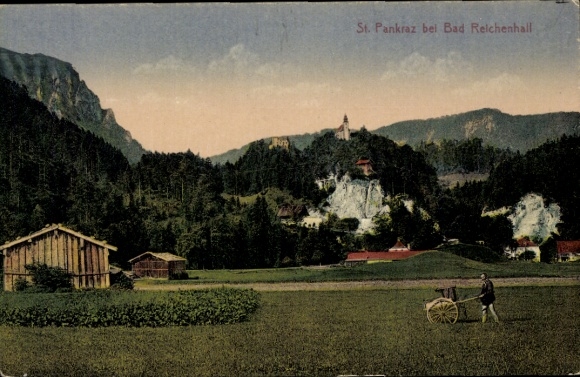 Postcard Karlstein Bad Reichenhall in Upper Bavaria, pilgrimage church St. Pankraz