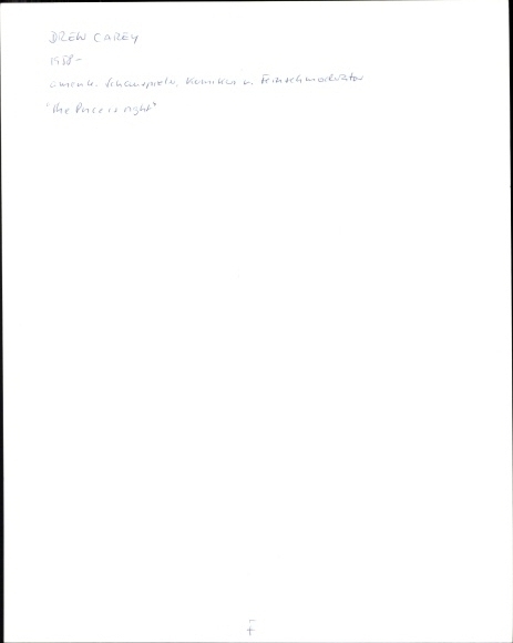 Ak-acteur, presentator en komiek Brew Carey, portret, show The Price is Right, handtekening