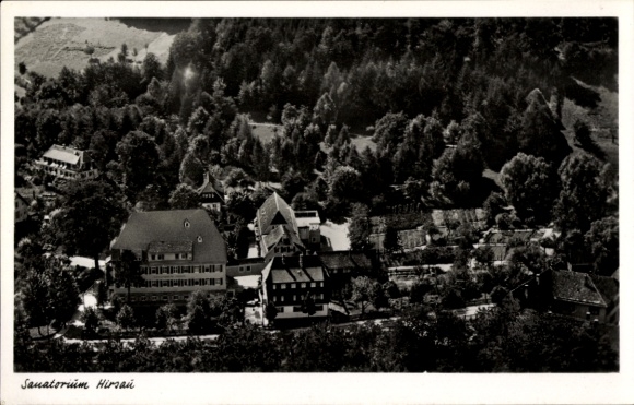 Postcard Hirsau Calw in the Black Forest, sanatorium, aerial photograph