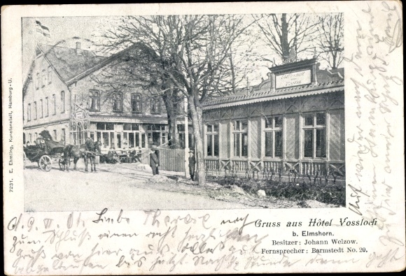 Ansichtkaart Vossloch Bokholt Hanredder in Sleeswijk Holstein, Hotel Vossloch