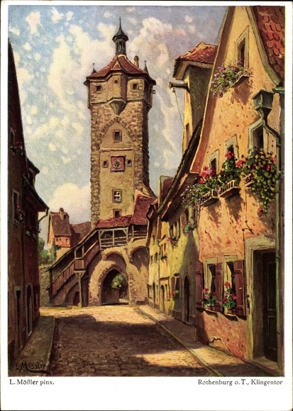 Artist PC Mößler, L., Rothenburg ob der Tauber Middle Franconia, Klingentor