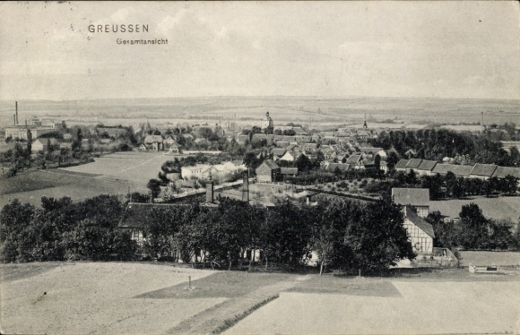 Ak Greußen in Thüringen, Gesamtansicht