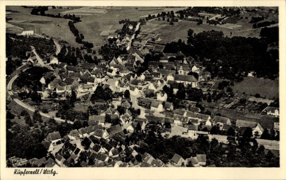 Postcard Kupferzell in Württemberg, aerial photograph