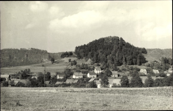 PC Schöna Saxon Switzerland, town view with imperial crown