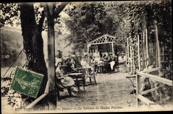 Postcard Juziers Yvelines, The Terrace of Goujon Folichon