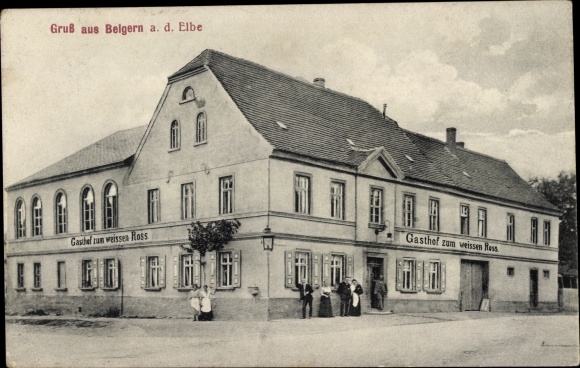 Postcard Belgern Schildau North Saxony, Gasthof zum weissen Ross