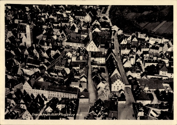 Postcard Ingolstadt on the Danube Upper Bavaria, aerial photograph