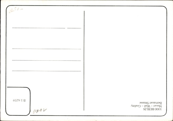 Postcard Berlin, Berlin Wall, Wall Graffity, Bernauer Straße, Erich give away the key