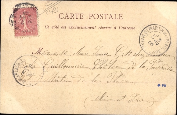 Postcard Les Ponts de Cé Maine et Loire, Town Hall and Chateau