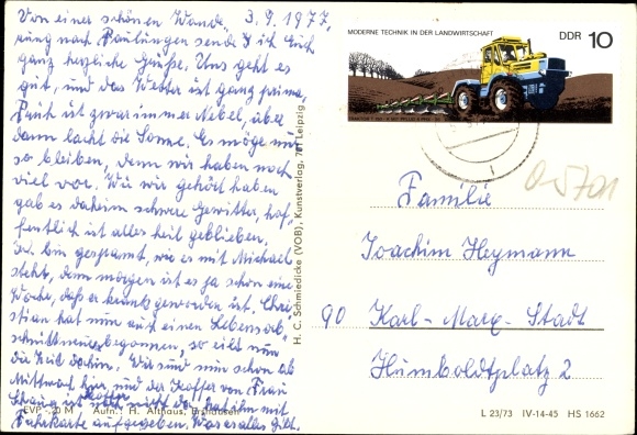 Postcard fouling in Eichsfeld, panorama, partial views