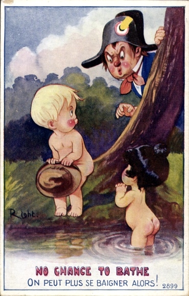 Artist Postcard Right, No chance to swim, You can always swim later, Napoleon
