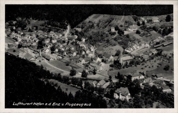 Postcard Höfen an der Enz Black Forest, aerial photograph