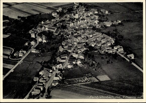 Postcard Fernbreitenbach Berka an der Werra Thuringia, aerial photograph