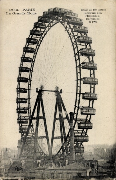 Postcard Paris France, Ferris wheel