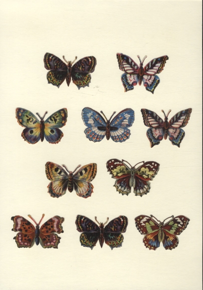 10 Oblaten bunte Schmetterlinge, je ca. 4 x 5,5 cm