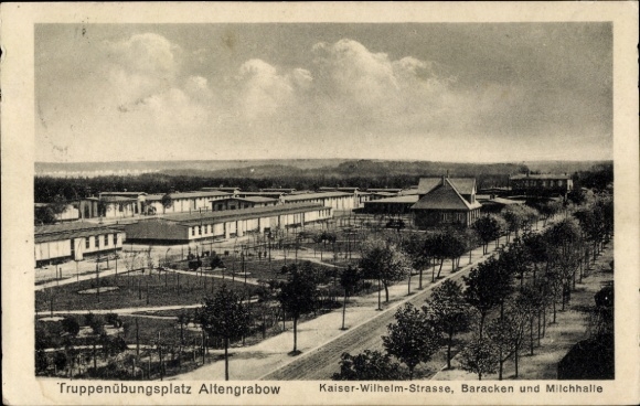 Postcard Altengrabow Möckern in Saxony Anhalt, military training area, imperial barracks, park, milk hall