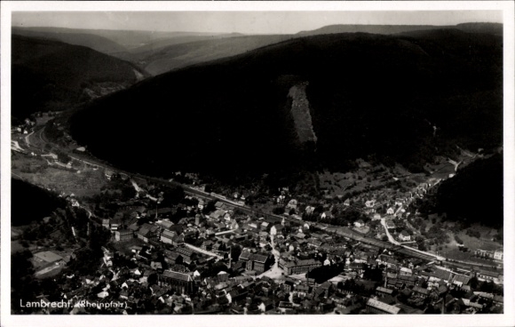 Postcard Lambrecht in der Pfalz, aerial photograph
