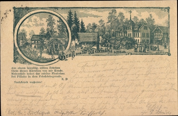 Forerunner Chromo-Litho Dresden Pillnitz, Meixmühle in Friedrichsgrund