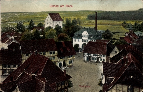Pocztówka Lindau am Harz, rynek