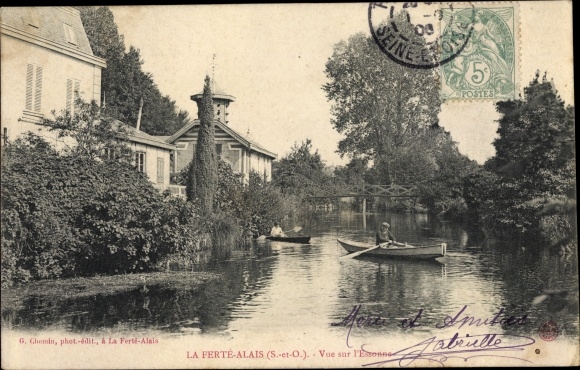 Ak La Ferté Alais Essonne, Vue sur l'Essonne