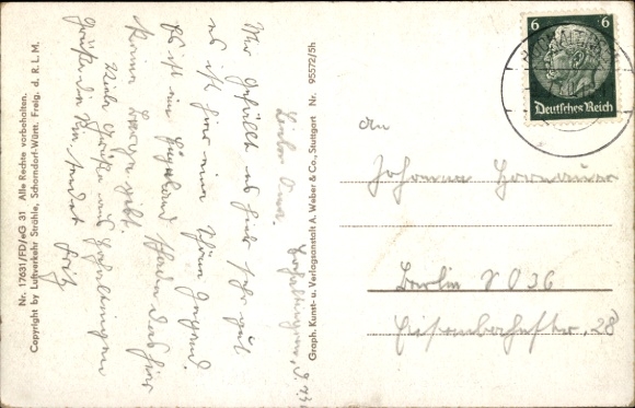 Postcard Hochaltingen Fremdingen in Swabia, aerial photograph