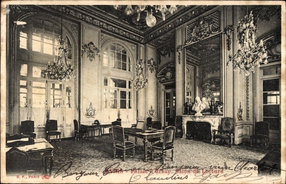 Ak Orsay Essonne, Palast, Lesezimmer