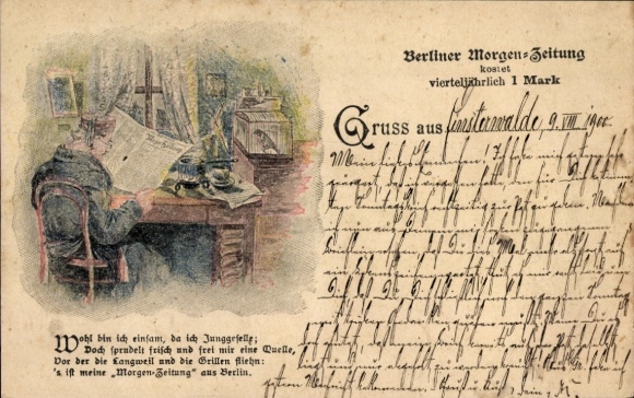 Postcard Advertising, Berliner Morgen-Zeitung