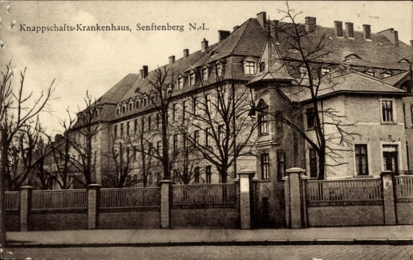 KP Senftenberg na Dolnych Łużycach, Szpital Górniczy, obiekt architektoniczny, ogród...