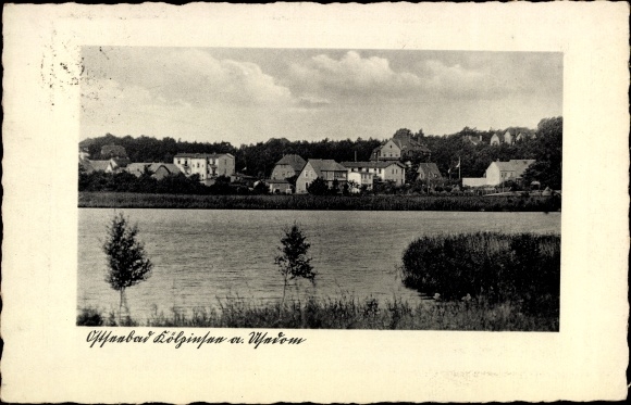 Postcard Ostseebad Kölpinsee on Usedom, partial view