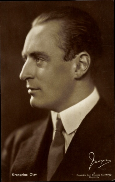 Postcard Nobility Sweden, Crown Prince Olav, Portrait, Profile