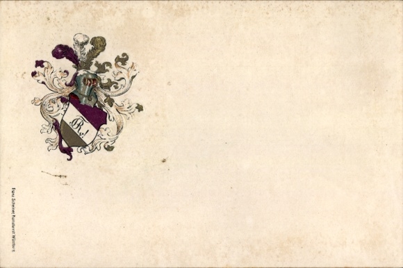 Studentika Postcard Darmstadt, Corps coat of arms, WSC
