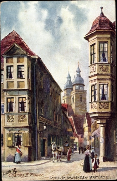 Artist PC Flower, C., Bayreuth, Brautgasse, town church