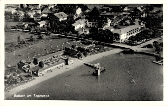 Ak Rottach Egern am Tegernsee Oberbayern, Fliegeraufnahme