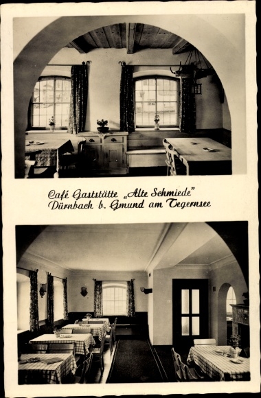 Postcard Dürnbach Gmund am Tegernsee Upper Bavaria, old forge, café and restaurant