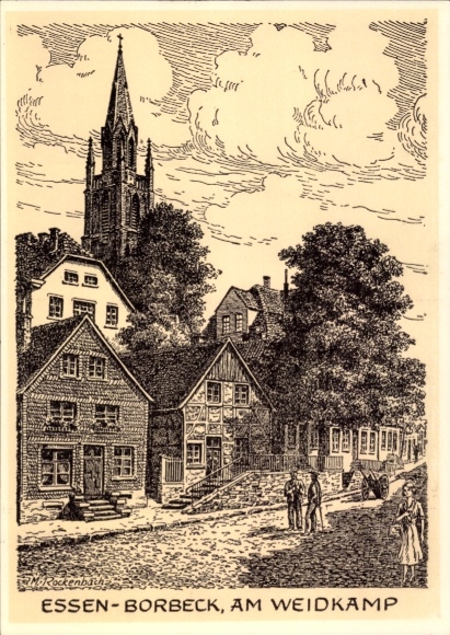 Artist Postcard Rockenbach, M., Borbeck Essen in the Ruhr area, Am Weidkamp