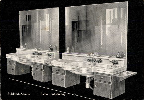 Postcard hairdressing equipment Ruhland-Athena, natural oak, Oswald Hohm Company, Leipzig, Reiskestraße 12