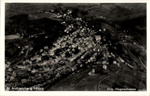 Postcard Sankt Andreasberg Braunlage in the Upper Harz, aerial photograph