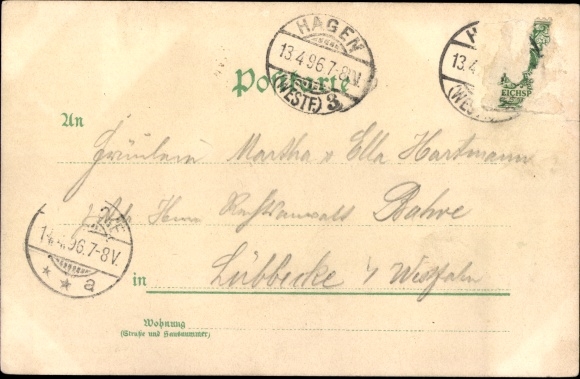 Chromo-Litho Hohenlimburg Hagen Ruhr area, lot on the water, castle, courtyard, chicken gate