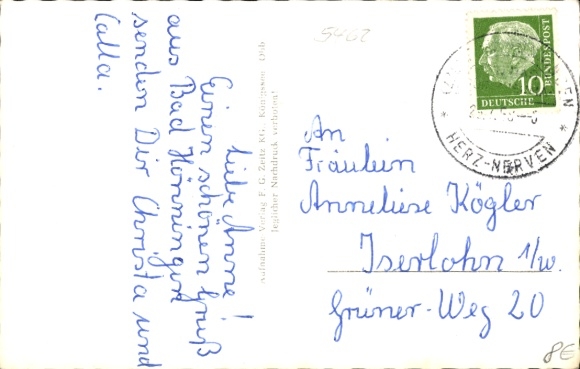 Postcard Bad Hönningen am Rhein, thermal bath
