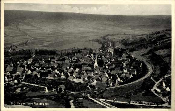 Postcard Röttingen an der Tauber Lower Franconia, aerial photograph