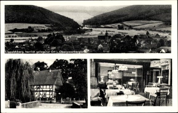 KP Lippoldsberg Bodenfelde w Dolnej Saksonii, widok całości, Gasthof Niemeyer, jadalnia