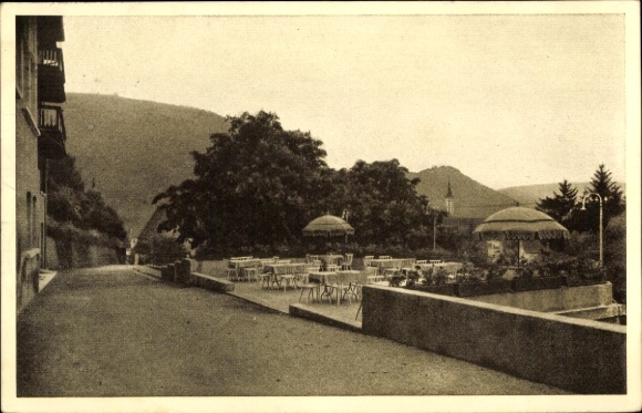 Postcard Bad Urach, Hotel Am Berg, Terrace, Castle Ruins