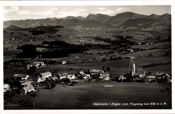 Ak Oberreute im Allgäu Schwaben, Fliegeraufnahme
