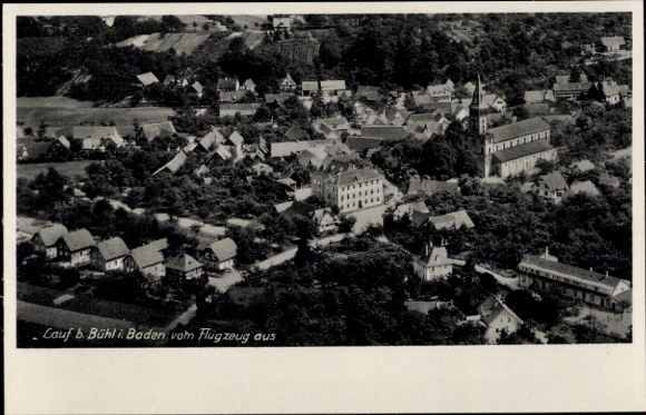 Postcard Lauf in Baden Schwarzwald, aerial photograph