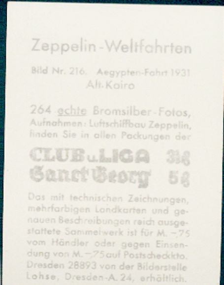 Collecting picture Zeppelin world trips No. 216 Egypt trip 1931 Old Cairo