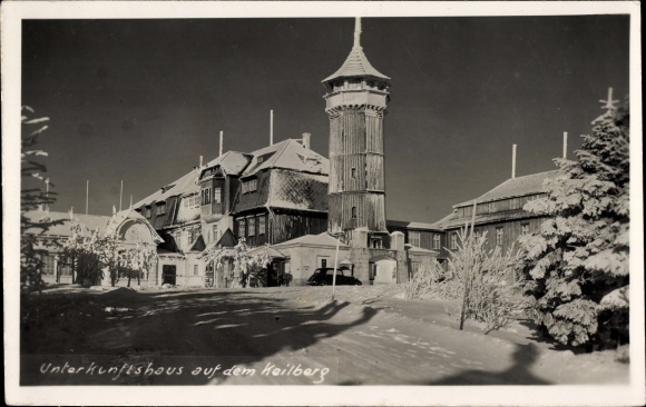 Postcard Keilberg Bessenbach Lower Franconia, accommodation house, winter