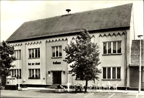 Postcard Wahrenbrück in Brandenburg, town hall