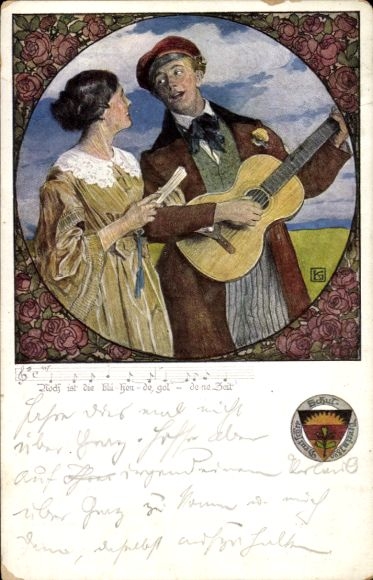 Song Postcard The blossoming golden time is still here, German School Association No. 459