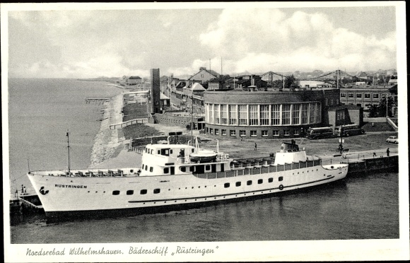 Postcard Wilhelmshaven in Lower Saxony, bathing ship Rüstringen